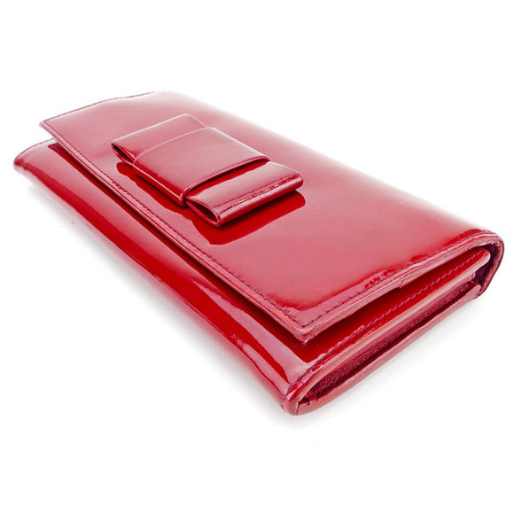 Miu Miu Long Wallet Ribbon Motif Red Enamel - Picture 3 of 9